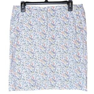 J. Jill Floral Print Skirt Pastel Live In Chino Size 8P Capsule Quiet Luxury